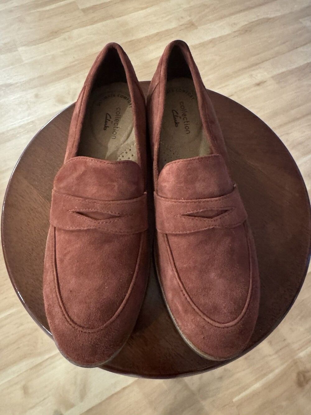 Clarks Brown Suede Slip-On Loafer Trish Rose Mahogany Women's Size 7 NWOB